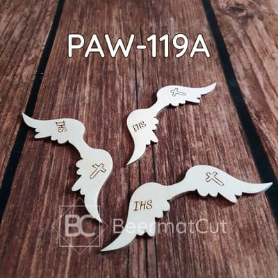 Skrzydła anioła ze sklejki laserowanej do dekoracji Pierwszej Komunii Świętej.
