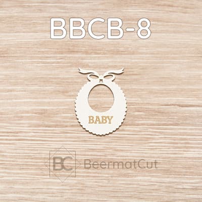 Śliniaczek laserowany ze sklejki/HDF z napisem BABY, baza do rękodzieła dla dziecka.