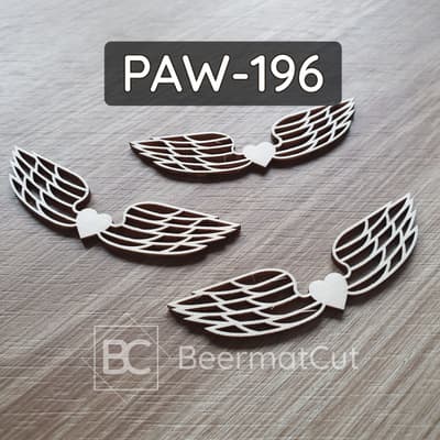 Skrzydła anioła wycinane laserowo ze sklejki do makramy i rękodzieła z sercem.