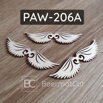 Skrzydła anioła wycinane laserowo ze sklejki do makramy i dekoracji rękodzielniczych.