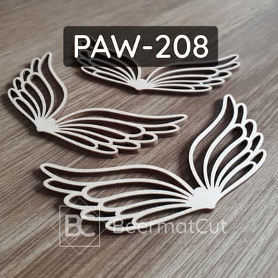 Skrzydła anioła wycinane laserowo ze sklejki do makramy i dekoracji.