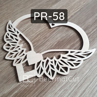 Baza do makramy obręcz ze skrzydłami, sklejka wycinana laserowo, do dekoracji i rękodzieła.