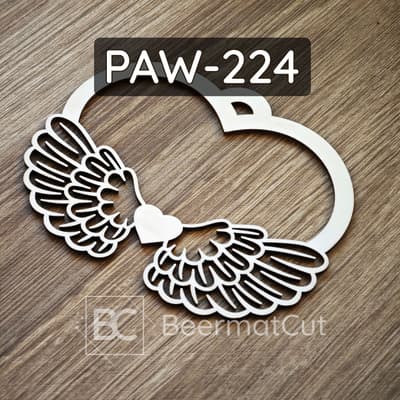 Skrzydła anioła na obręczy, wycinane laserowo ze sklejki, do makramy i dekoracji.