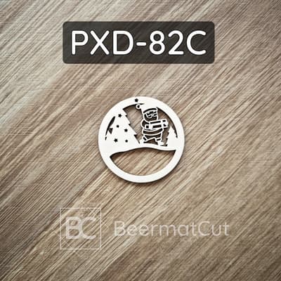 Baza pod makramę wycinana laserowo ze sklejki, motyw świąteczny Mikołaja i choinki.