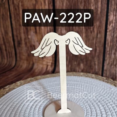 Skrzydła anioła na stojaku, laserowo wycinane ze sklejki, do dekoracji rękodzieła.