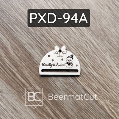 Baza pod makramę ze sklejki wycinana laserowo z grawerem świątecznym.