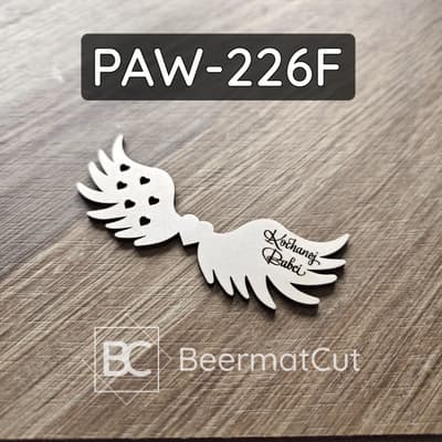Skrzydła anioła ze sklejki ciętej laserowo, personalizowana dekoracja dla Babci.