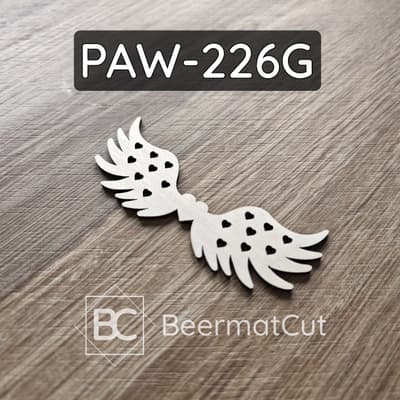 Skrzydła anioła ze sklejki wycinane laserowo do makramy i rękodzieła z sercami.