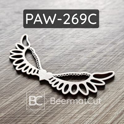 Skrzydło anioła wycinane laserowo ze sklejki do makramy i dekoracji.