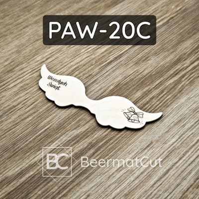 Skrzydła anioła wycinane laserowo ze sklejki, z grawerem świątecznym do dekoracji.