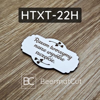 Tabliczka laserowo wycinana z HDF, z napisem na ślub.