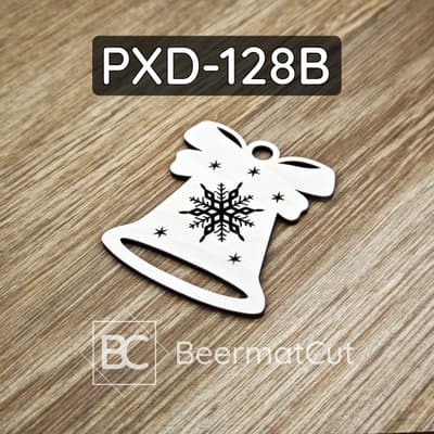 Baza pod makramę ze sklejki wycinana laserowo, dzwonek ze śnieżynką, ozdoba świąteczna.