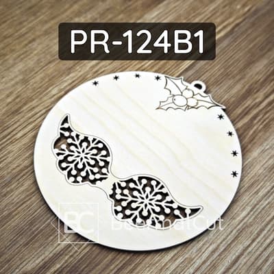Baza do makramy ze sklejki ciętej laserowo ze skrzydłami i motywem świątecznym.