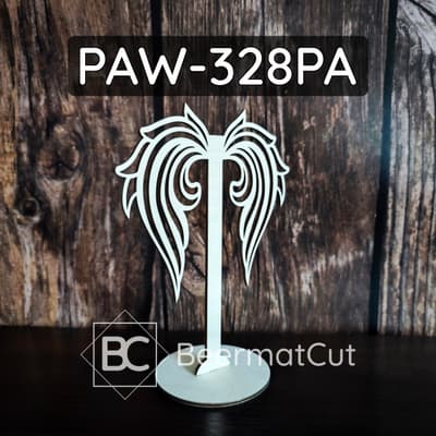 Skrzydła na stojaku, wycinane laserowo ze sklejki, do aniołków z makramy i dekoracji.