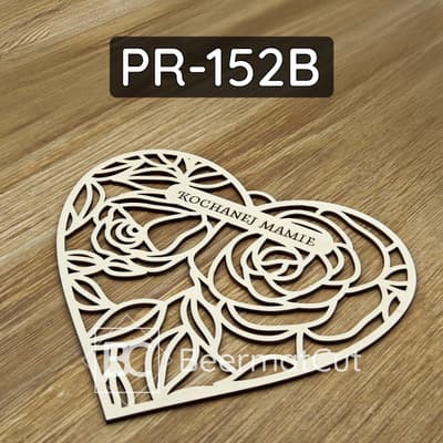 Baza do makramy serce ze sklejki wycinanej laserowo z napisem "Kochanej Mamie" do rękodzieła.