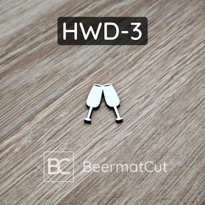 Kieliszki laserowane z HDF, dekoracja ślubna