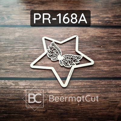Baza do makramy ze skrzydłami, wycinana laserowo ze sklejki, motyw gwiazdy do dekoracji i rękodzieła.
