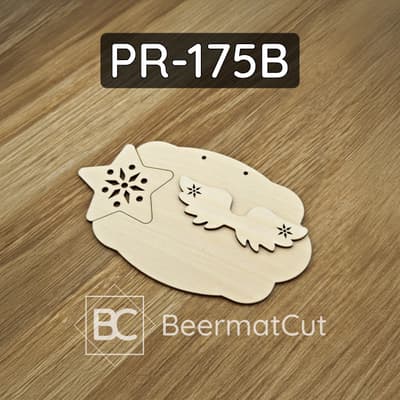 Baza do makramy ze sklejki wycinanej laserowo do rękodzieła z motywem gwiazdy i skrzydeł.