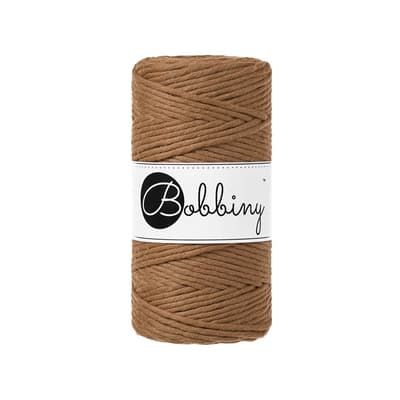 Sznurek bawełniany skręcany Bobbiny 3mm karmelowy do makramy i rękodzieła.