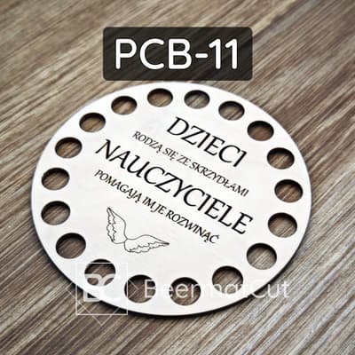 Baza do koszyka ze sklejki, laserowo grawerowana, z dedykacją dla nauczyciela, do rękodzieła.