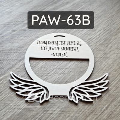 Skrzydła anioła na obręczy, sklejka cięta laserowo, baza do rękodzieła z cytatem.
