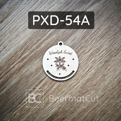 Baza pod makramę laserowo wycinana ze sklejki, z motywem świątecznym i miejscem na dzwoneczki.