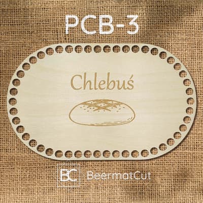 Baza do koszyka ze sklejki wycinanej laserowo na pieczywo z grawerem "Chlebuś".