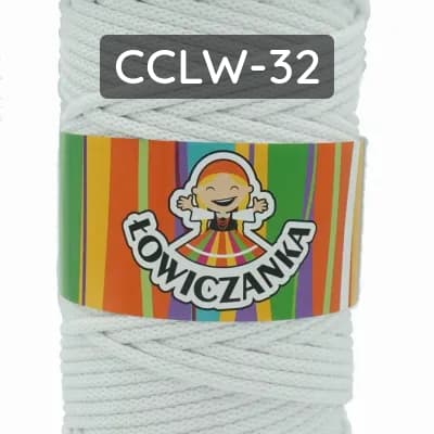 Sznurek do makramy pleciony bawełniany biały 5 mm do rękodzieła i dekoracji.