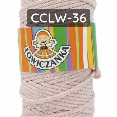 Sznurek pleciony bawełniany do makramy, cukierkowy róż 5 mm, Łowiczanka.